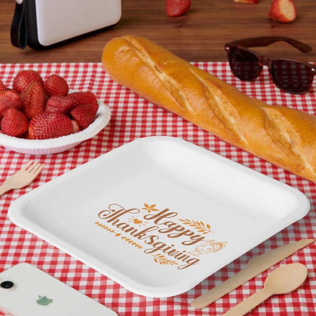 Happy Thanksgiving Paper Plate (Picnic)