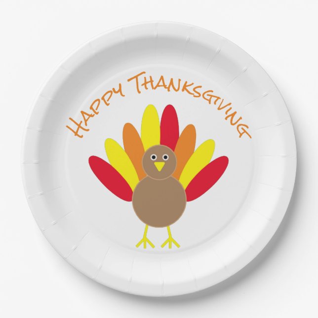 Happy Thanksgiving Paper Plate (Front)