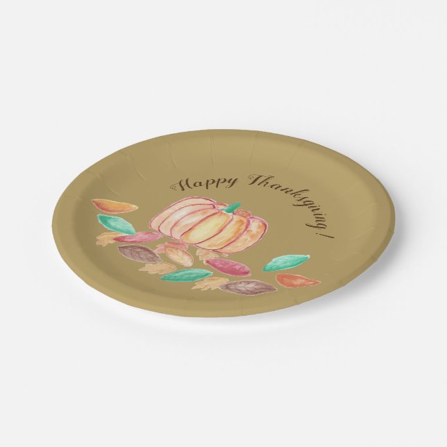 Happy Thanksgiving paper plates (Angled)