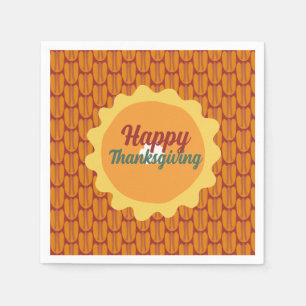 happy thanksgiving pecan pattern napkin