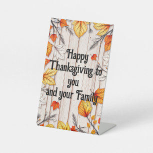 Happy Thanksgiving  Pedestal Sign