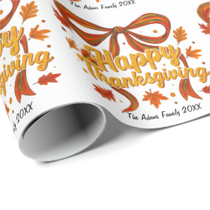 Happy Thanksgiving personalised gift tag Wrapping Paper
