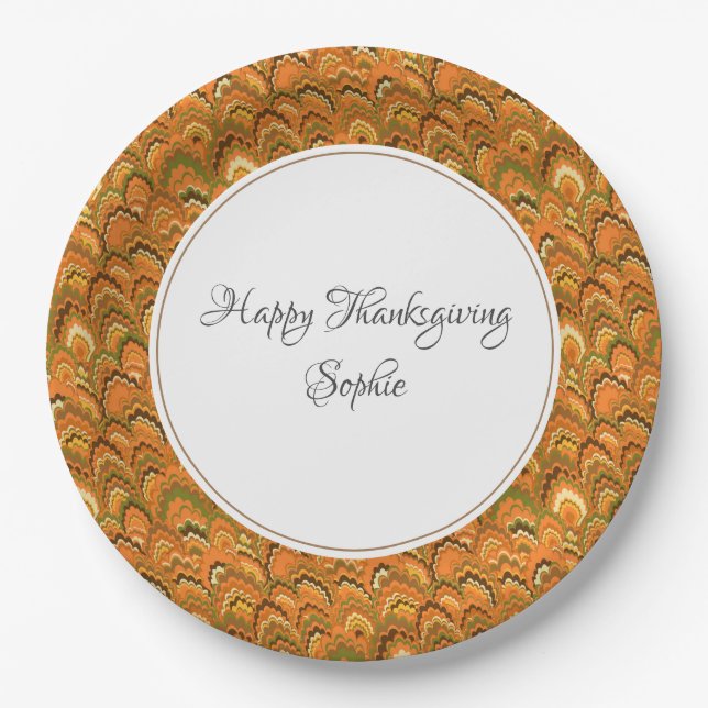 Happy Thanksgiving Personalised    Paper Plate (Front)