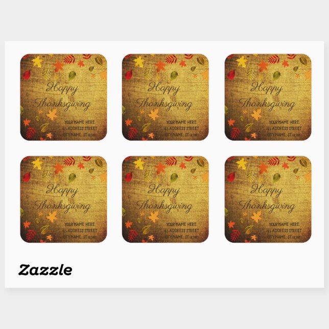 Happy Thanksgiving ,Personalised Square Sticker (Sheet)