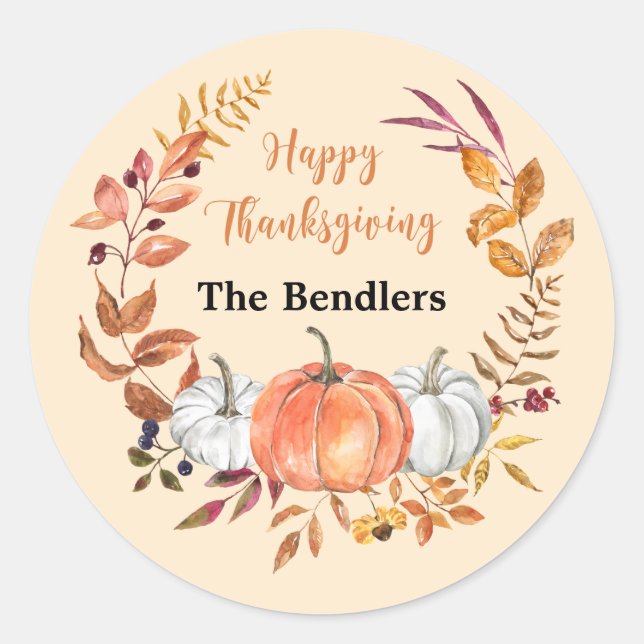 Happy Thanksgiving Personalised Sticker (Front)