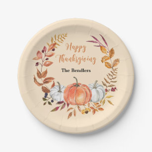 Happy Thanksgiving Personalized Paper Plate