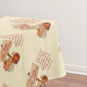 HAPPY THANKSGIVING Philippians 4:19 Christian Tablecloth
