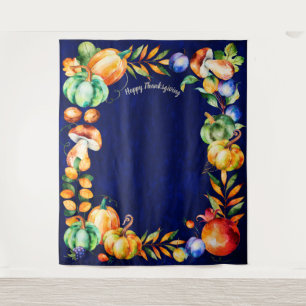 Happy Thanksgiving  Photo Backdrop Fall Harvest Tapestry