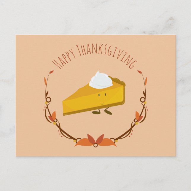 Happy Thanksgiving Pie Slice | Postcard (Front)