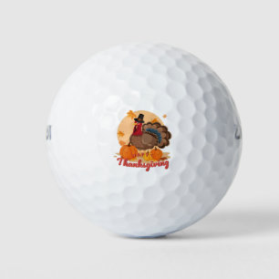 happy thanksgiving pilgrim turkey golf balls