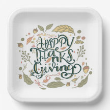 Happy Thanksgiving plates