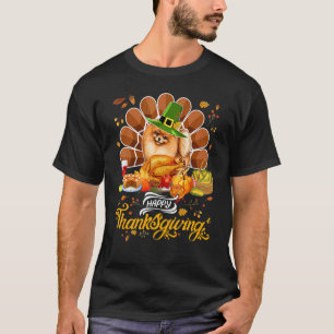 Happy Thanksgiving Pomeranian  Costume Turkey Pump T-Shirt