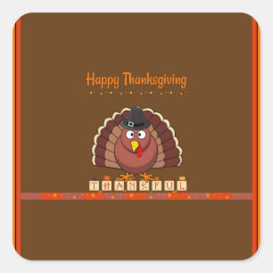 Happy Thanksgiving, popular design, Square Sticker
