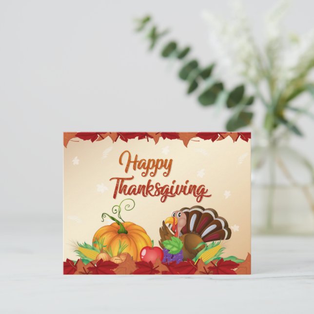 Happy Thanksgiving Post card (Standing Front)
