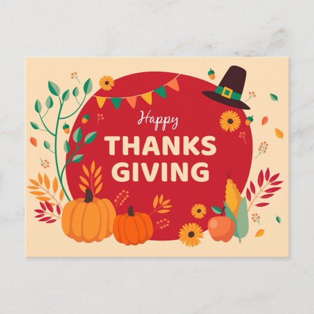 Happy Thanksgiving Postcard (Front)