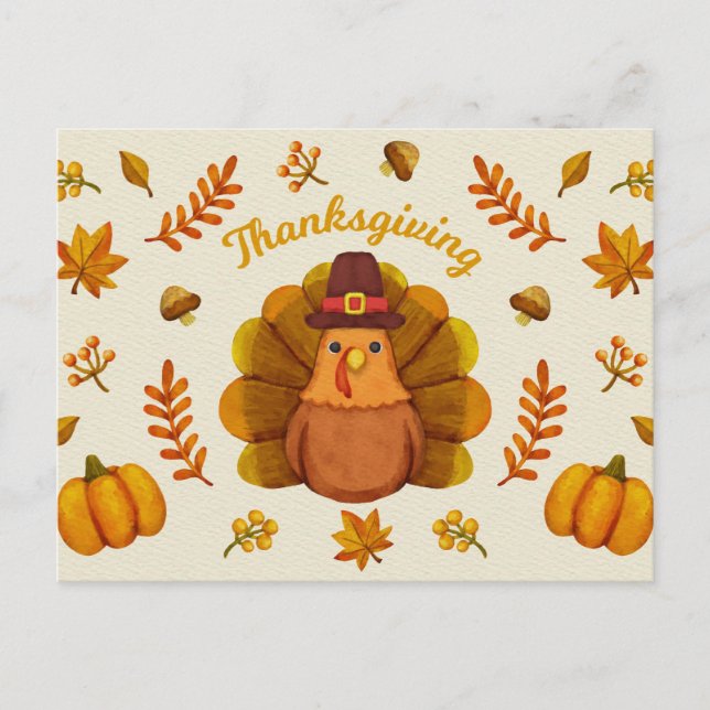 Happy Thanksgiving Postcard (Front)