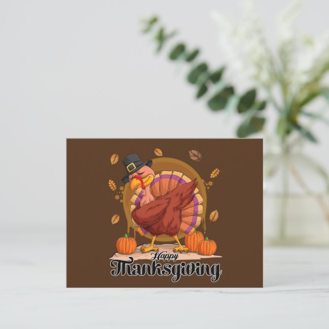 Happy Thanksgiving  Postcard (Standing Front)