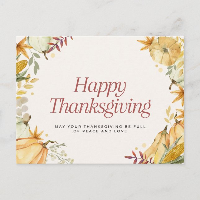 Happy thanksgiving  postcard (Front)