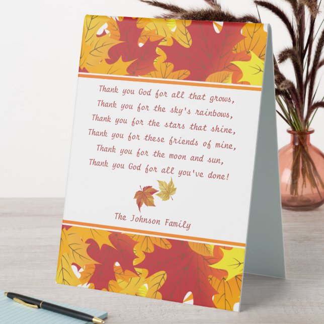 Happy Thanksgiving Prayer Personalised (In SItu (Table))