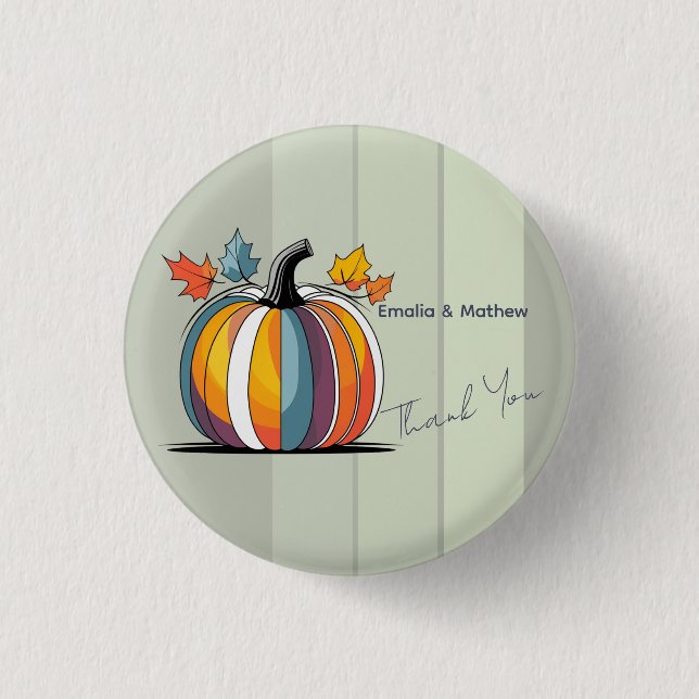 Happy Thanksgiving Pumpkin 3 Cm Round Badge (Front)
