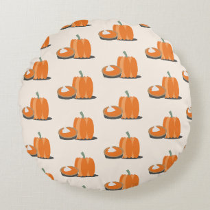 Happy Thanksgiving Pumpkin and Pumpkin Pie Round Cushion