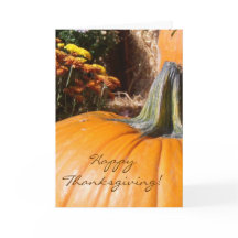 Happy Thanksgiving Pumpkin Card with poem
