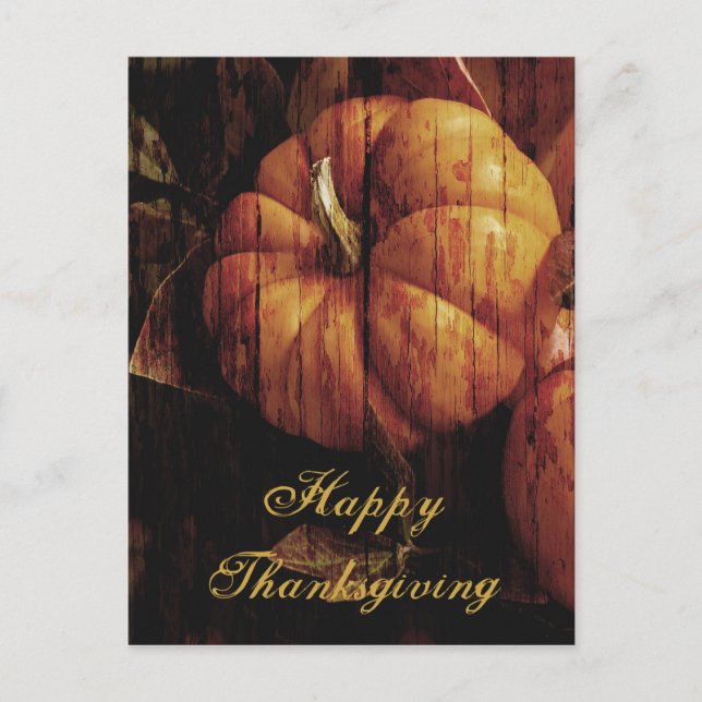 Happy Thanksgiving Pumpkin Postcard (Front)