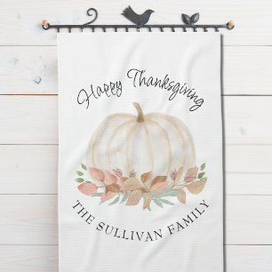Happy Thanksgiving Pumpkin Tea Towel