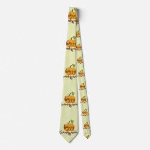 Happy Thanksgiving pumpkin Tie