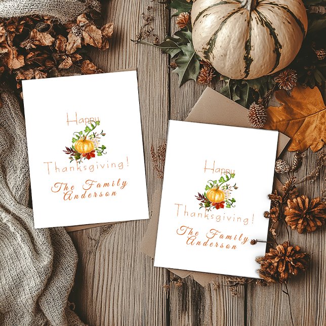 Happy thanksgiving pumpkin watercolor  card (Creator Uploaded)