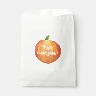 Happy Thanksgiving Pumpkin Watercolor Favour Bag