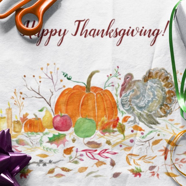 Happy Thanksgiving Pumpkin With Turkey Tissue Paper (Creator Uploaded)