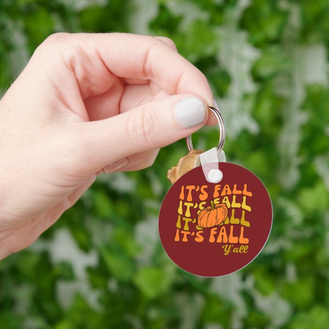 Happy Thanksgiving Quote It's Fall Y'all  Key Ring (Hand)