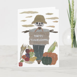 Happy Thanksgiving, Scarecrow, Harvest Holiday Card