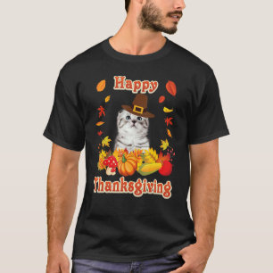 Happy Thanksgiving Scottish Fold Cat I'm Thankful T-Shirt