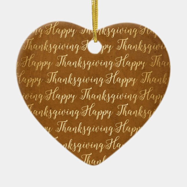 Happy Thanksgiving scripture Ceramic Tree Decoration (Front)