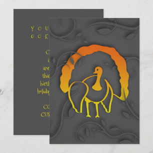 Happy Thanksgiving Shadow Turkey Invitation