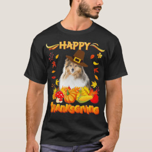 Happy Thanksgiving Sheltie Dog I'm Thankful For My T-Shirt