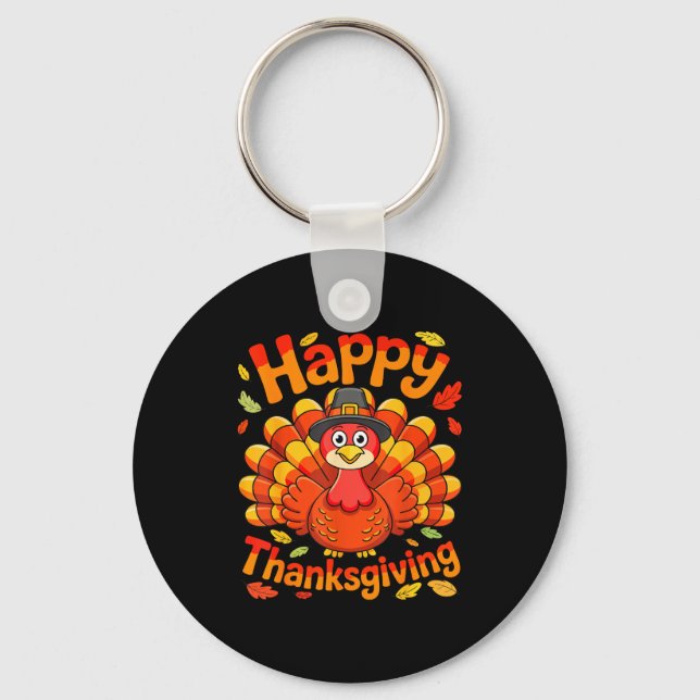 Happy Thanksgiving Shirt Men Women Kids Family Tur Key Ring (Front)