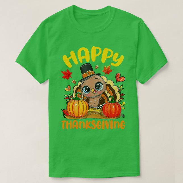 Happy Thanksgiving Shirts For Boys Girls Kids Pilg (Design Front)