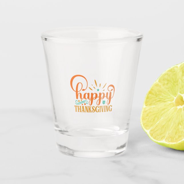 Happy Thanksgiving Shot Glass (Front)