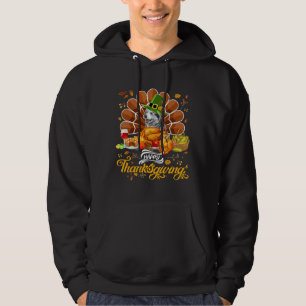 Happy Thanksgiving Siberian Husky Turkey Food Pump Hoodie