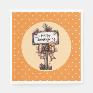 Happy Thanksgiving Sign Napkin