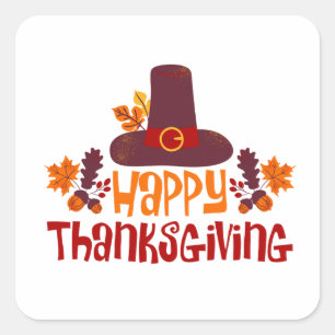 Happy Thanksgiving Square Sticker