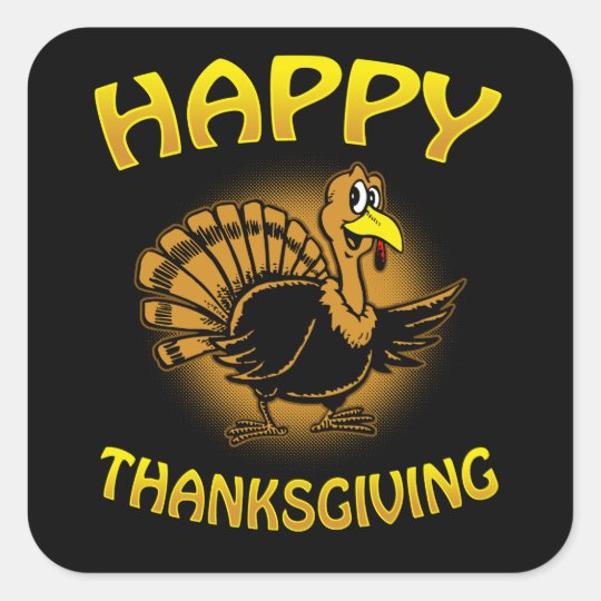 Happy Thanksgiving Square Sticker