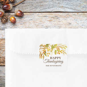 Happy Thanksgiving Square Sticker
