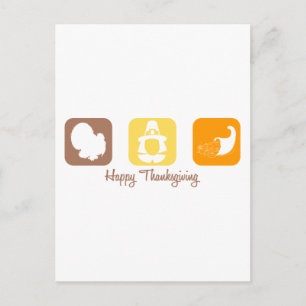 Happy Thanksgiving (Squares) Holiday Postcard