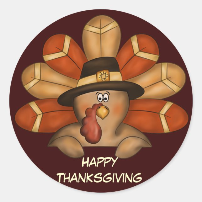 Happy Thanksgiving Sticker (Front)