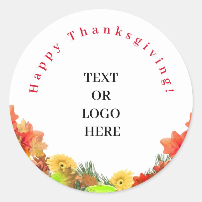 Happy Thanksgiving Sticker (Front)