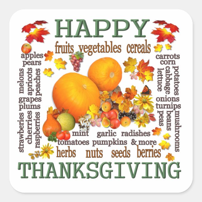 Happy Thanksgiving ~ Sticker (Front)
